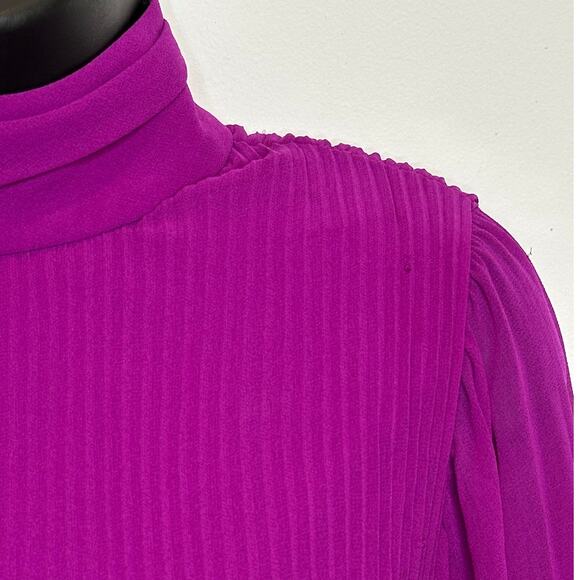 Milly Rosemary Mini Dress in Pleated Chiffon knee Length Dress Size 6 MSRP $450 - Picture 15 of 15